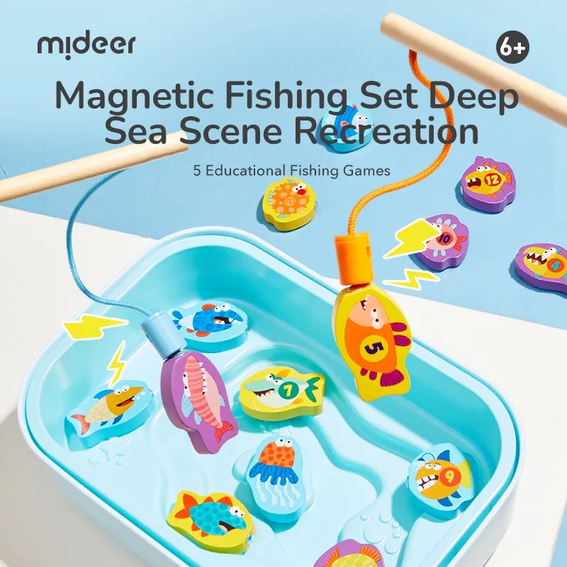 Joc magnetic de pescuit, din lemn 6