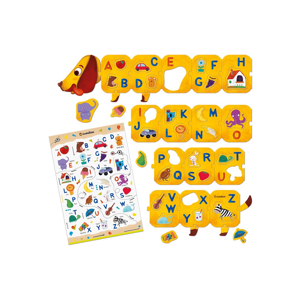 Joc Montessori Puzzle Alfabet Cățelul Prietenos, 3-6 ani, Ludattica 2