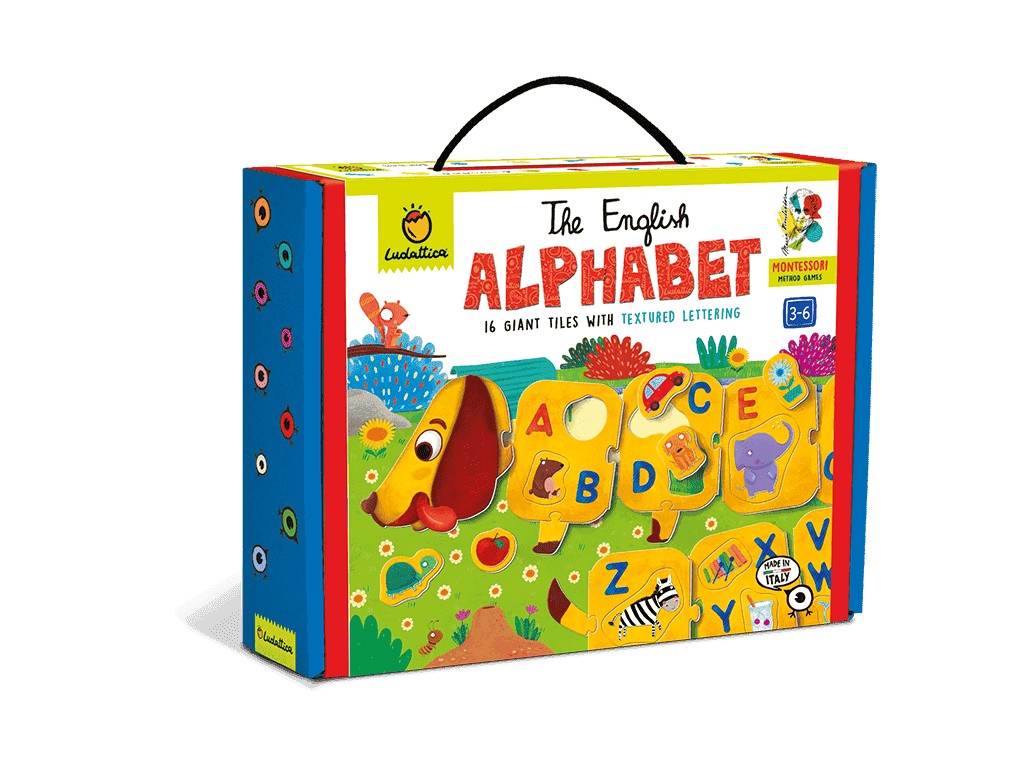 Joc Montessori Puzzle Alfabet Cățelul Prietenos, 3-6 ani, Ludattica