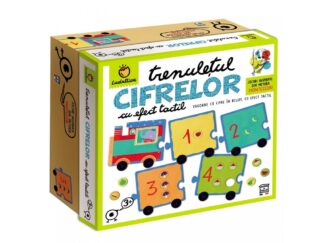 Joc Montessori Trenulețul Cifrelor Cu Efect Tactil, Ludattica, +3 ani