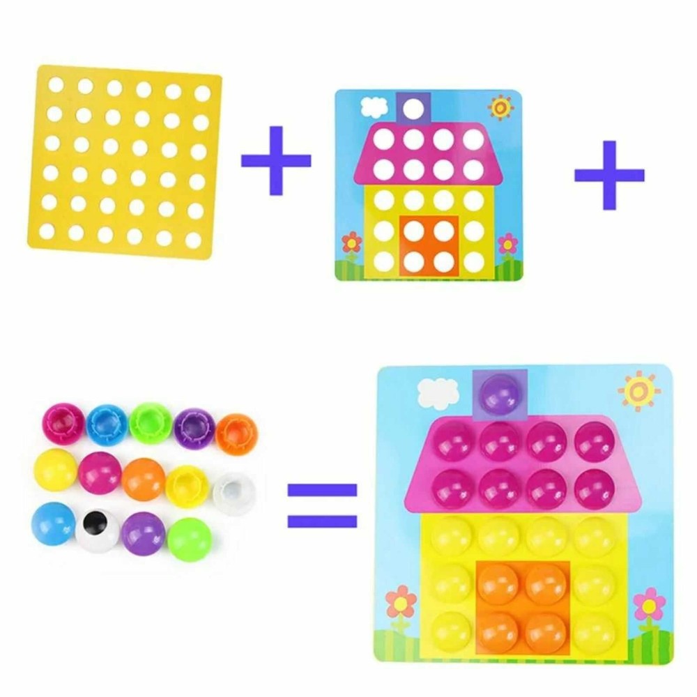 Joc mozaic creativ, piese mari, de tip Fantacolor Junior, Button Idea, Genius Art 4