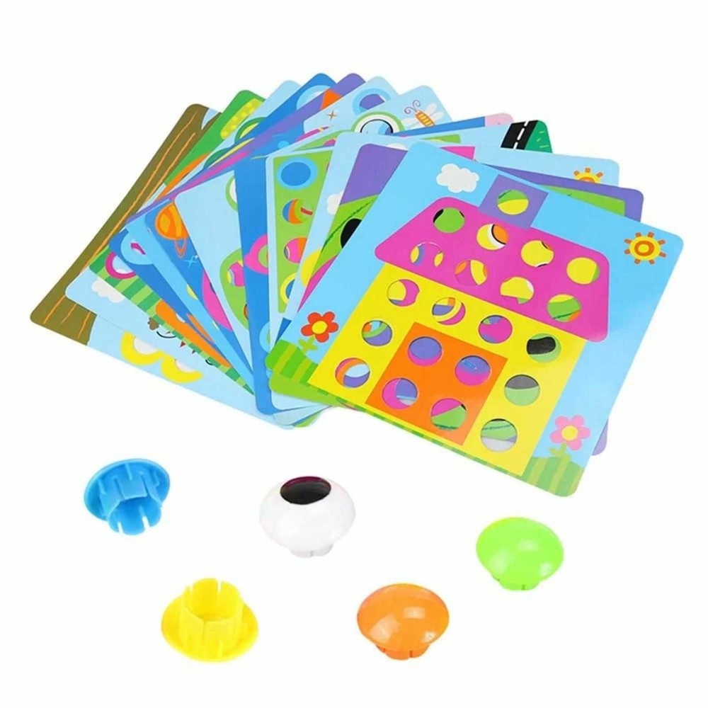 Joc mozaic creativ, piese mari, de tip Fantacolor Junior, Button Idea, Genius Art 5