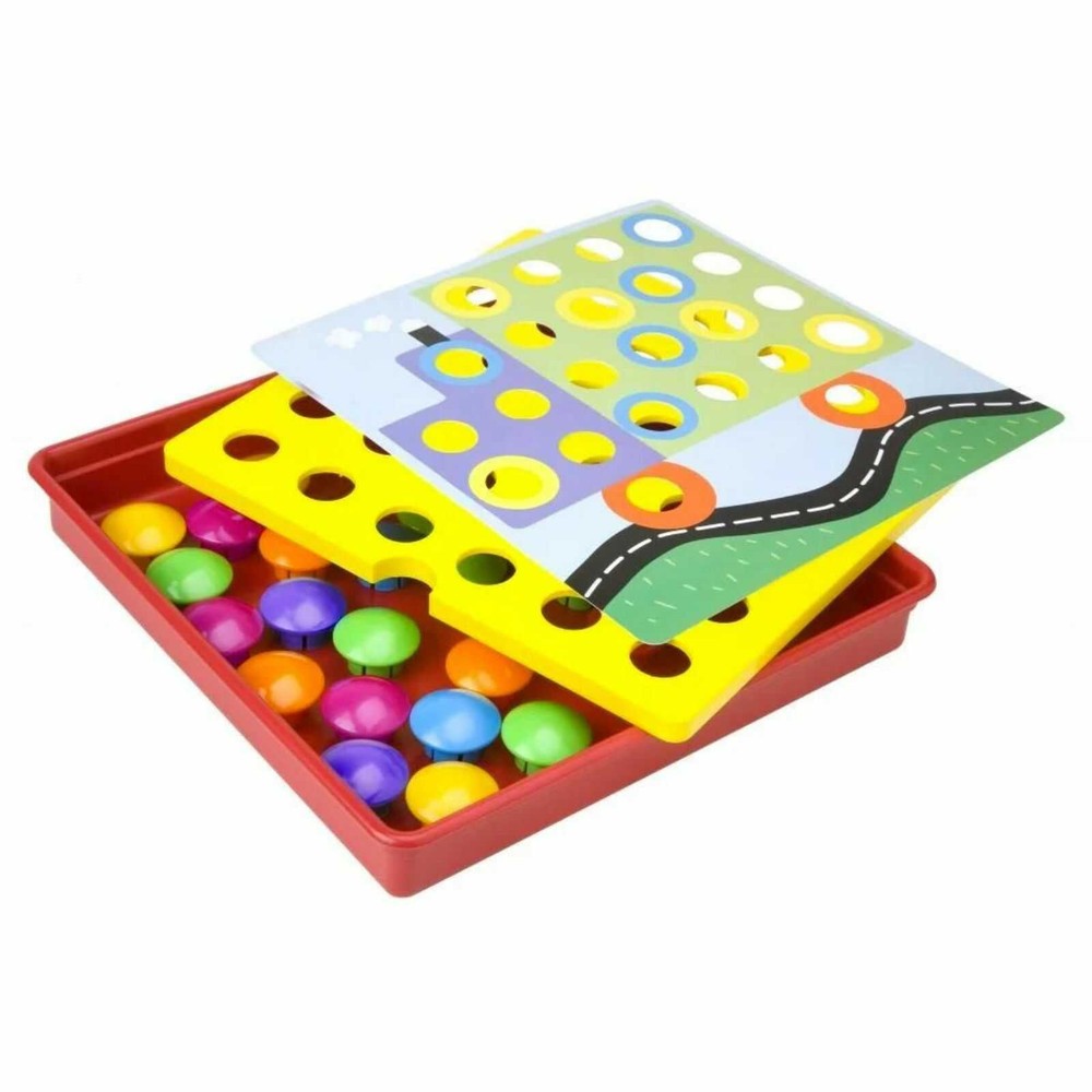 Joc mozaic creativ, piese mari, de tip Fantacolor Junior, Button Idea, Genius Art 8