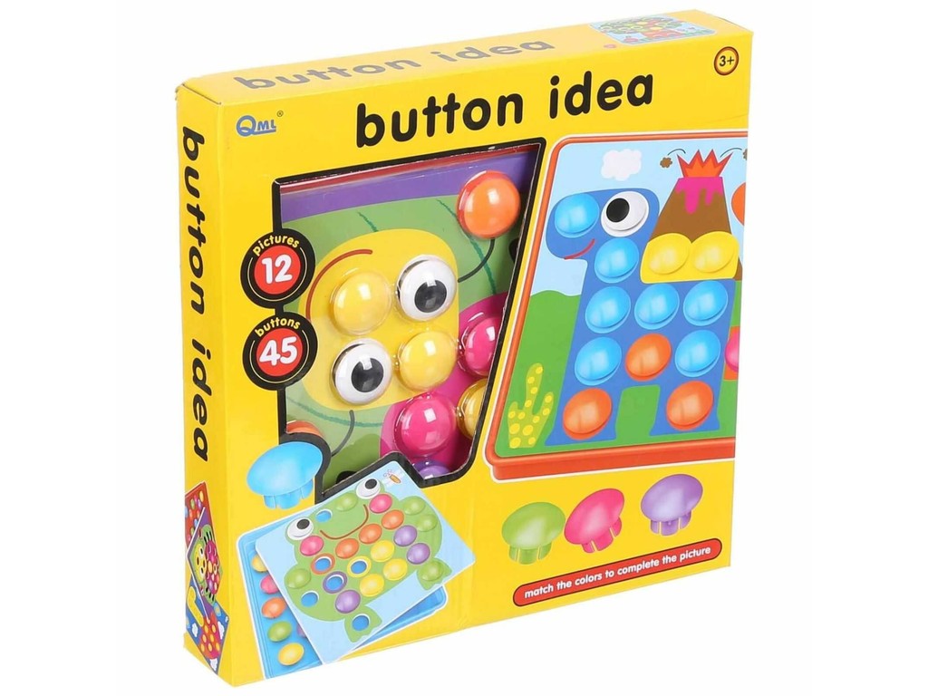 Joc mozaic creativ, piese mari, de tip Fantacolor Junior, Button Idea, Genius Art