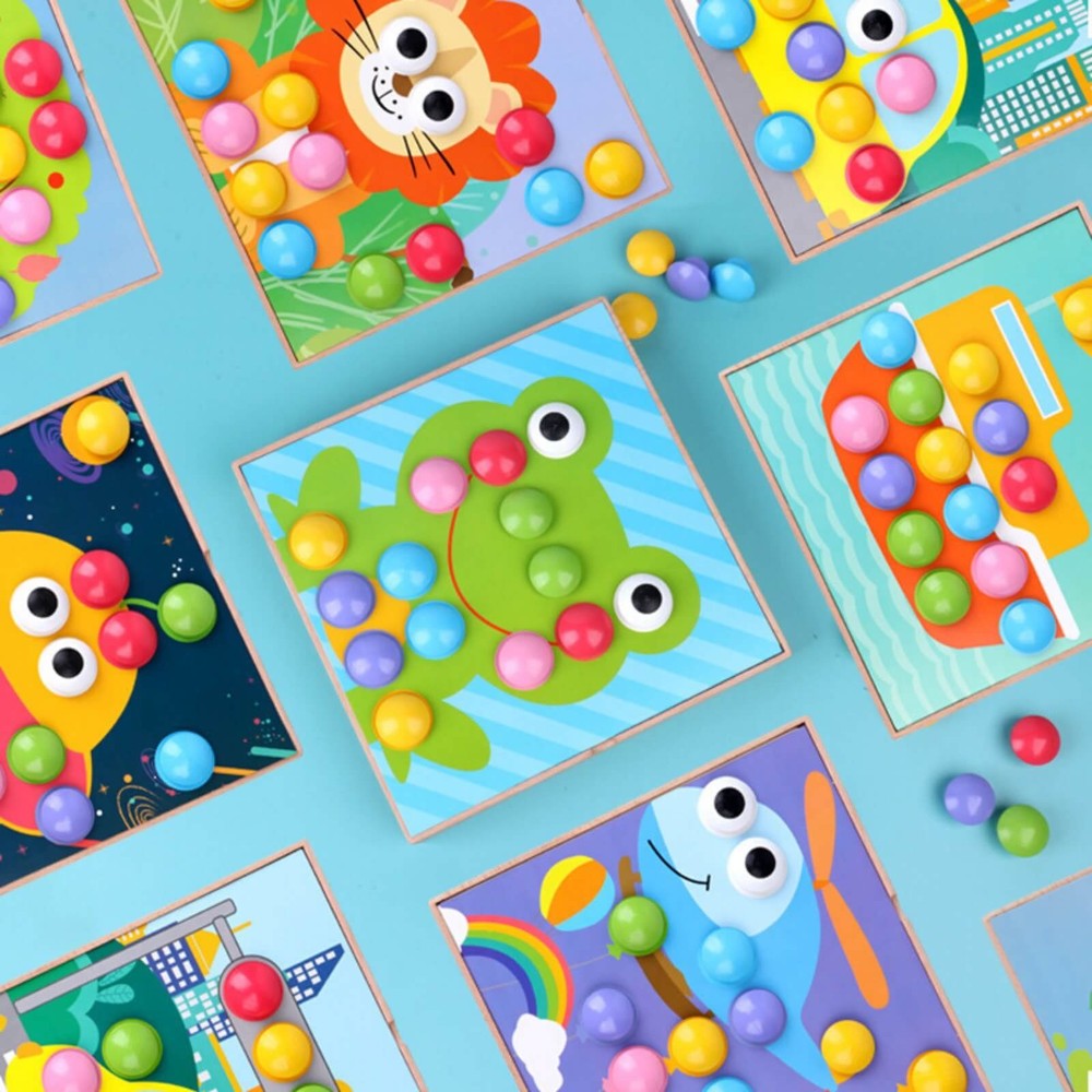 Joc Mozaic cu piese mari, creativ, din lemn, pentru copii 3