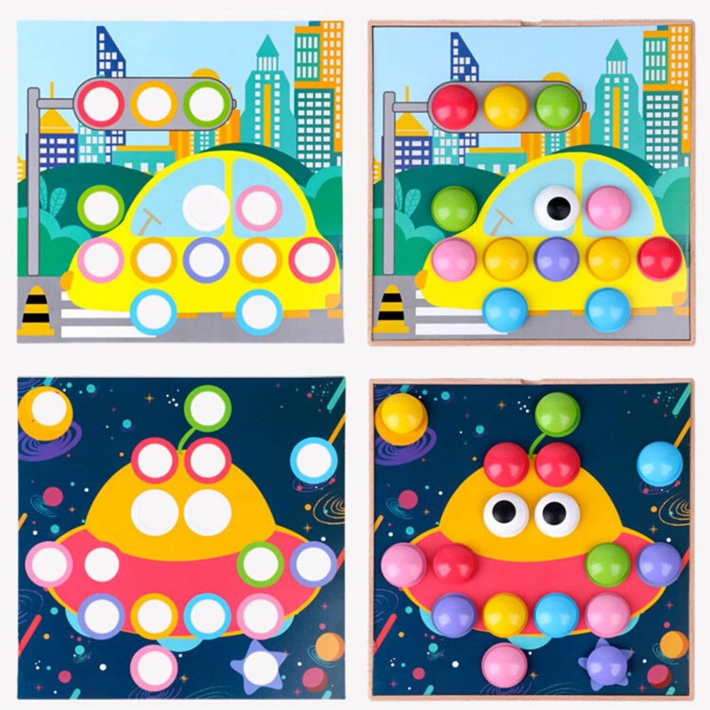 Joc Mozaic cu piese mari, creativ, din lemn, pentru copii 5