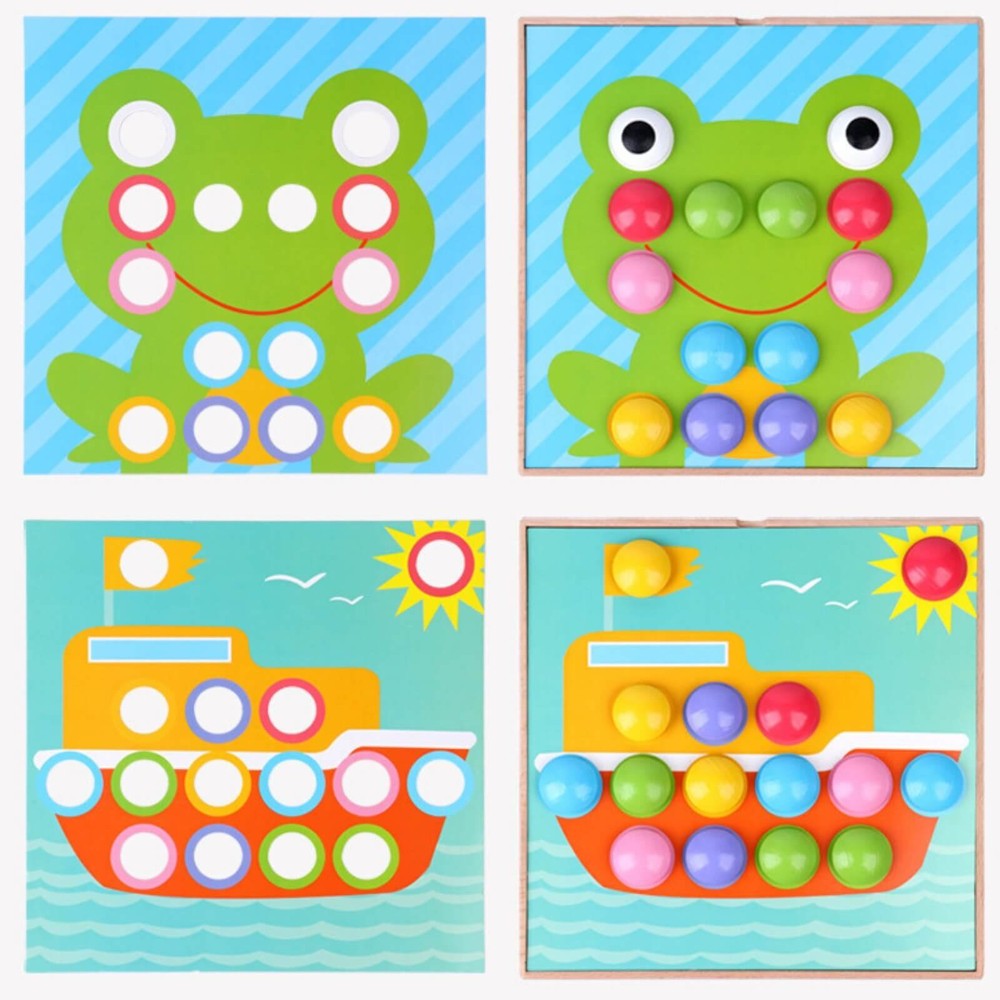 Joc Mozaic cu piese mari, creativ, din lemn, pentru copii 6