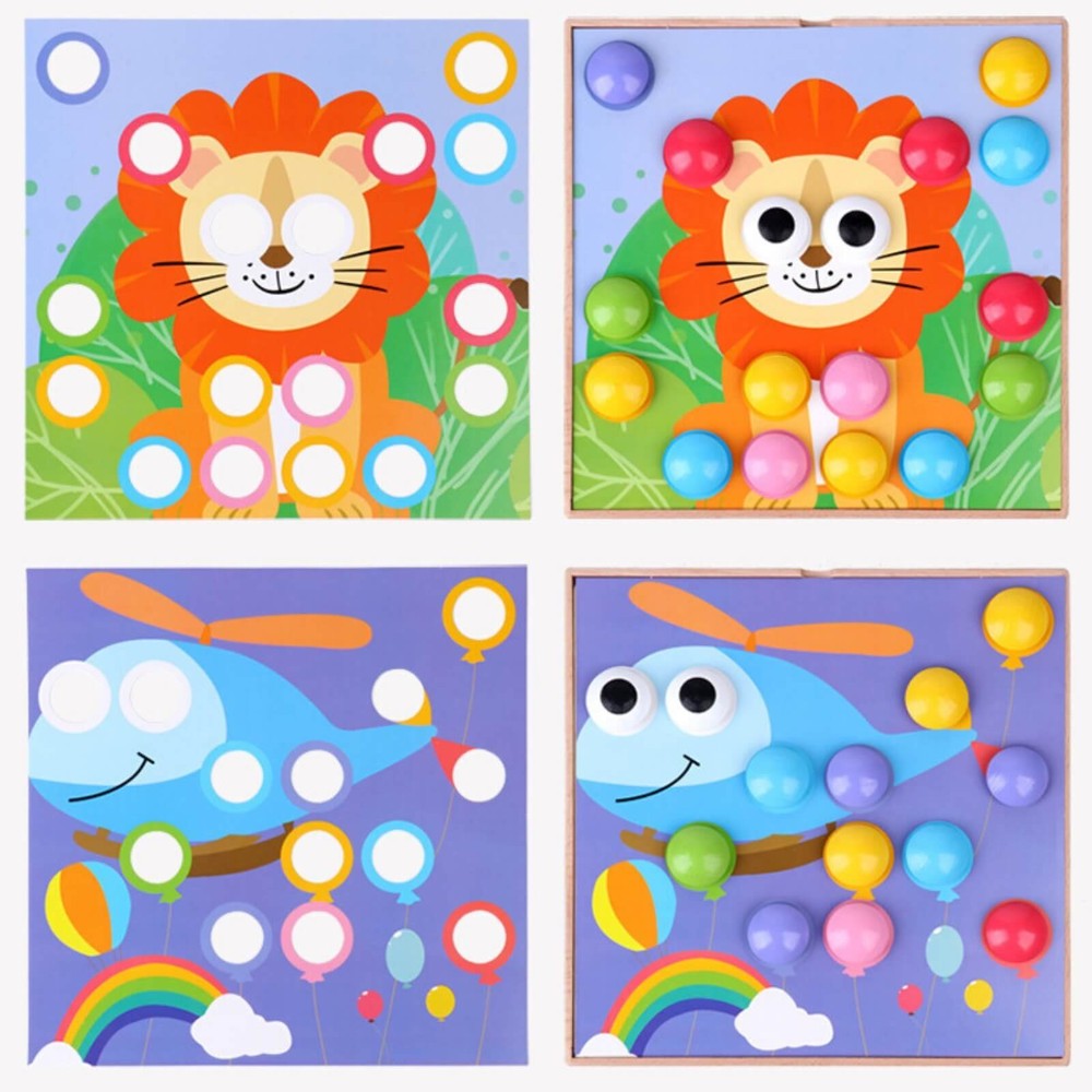 Joc Mozaic cu piese mari, creativ, din lemn, pentru copii 7