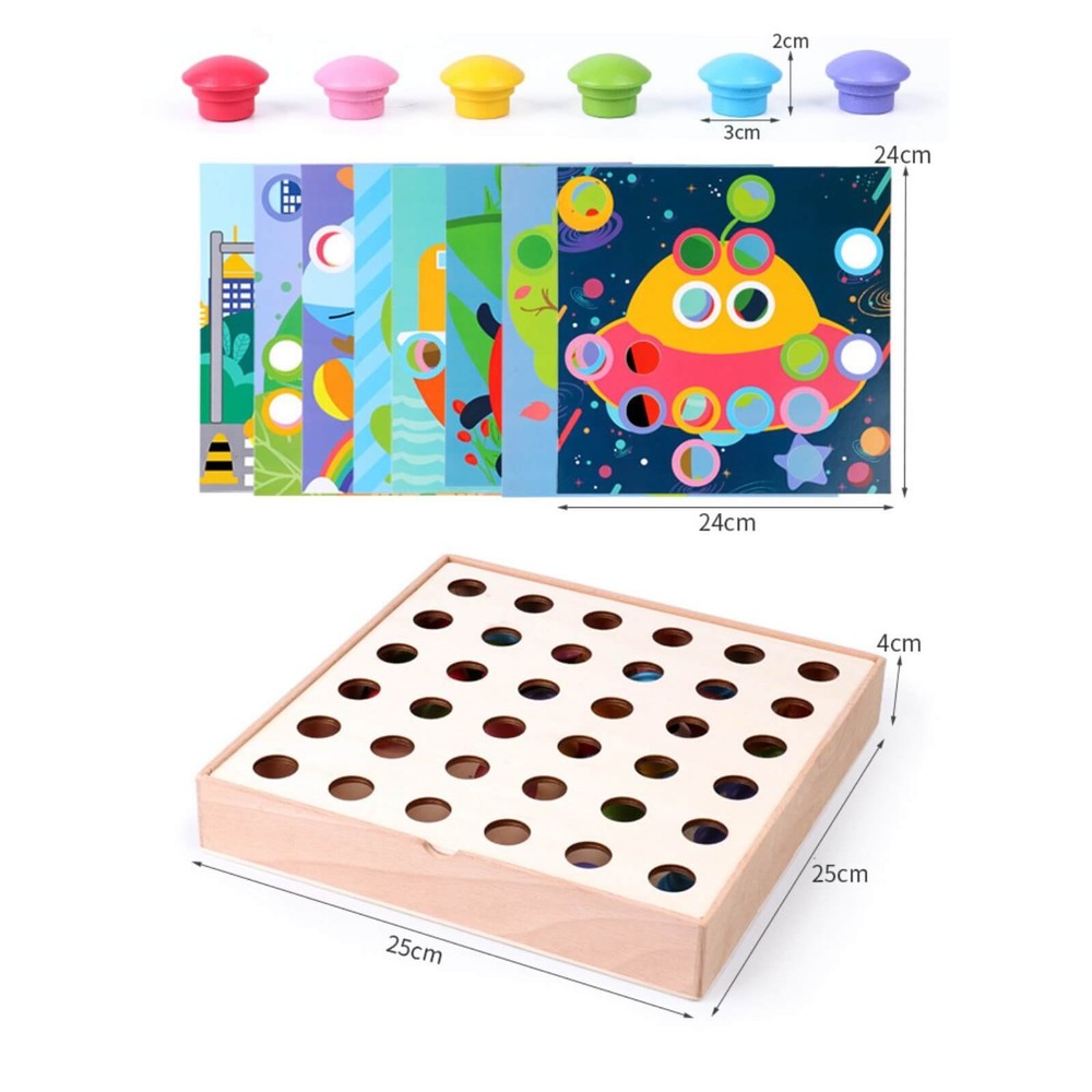 Joc Mozaic cu piese mari, creativ, din lemn, pentru copii 8