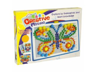 Joc Mozaic cu pioneze, 296 pini colorati, Fanta Color, 28.5 x 21 x 3.5 cm, Mushroom Pin Puzzle