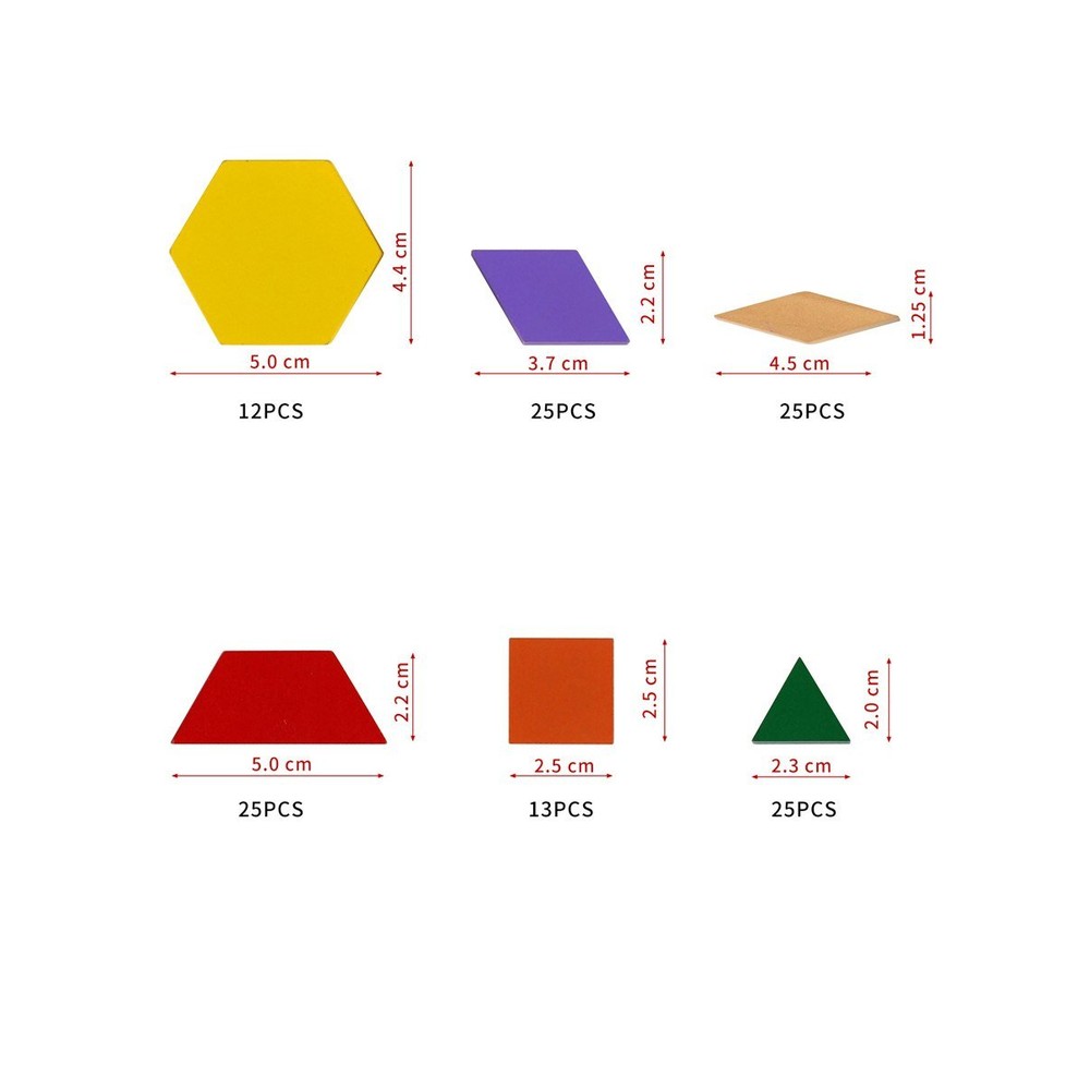 Joc Tangram din Lemn, 125 piese geometrice, puzzle 7