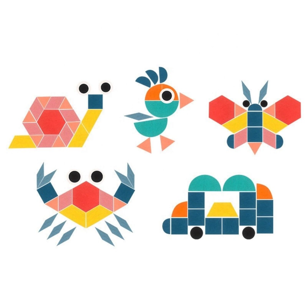 Joc Tangram din lemn, joc educativ cu 180 piese 6