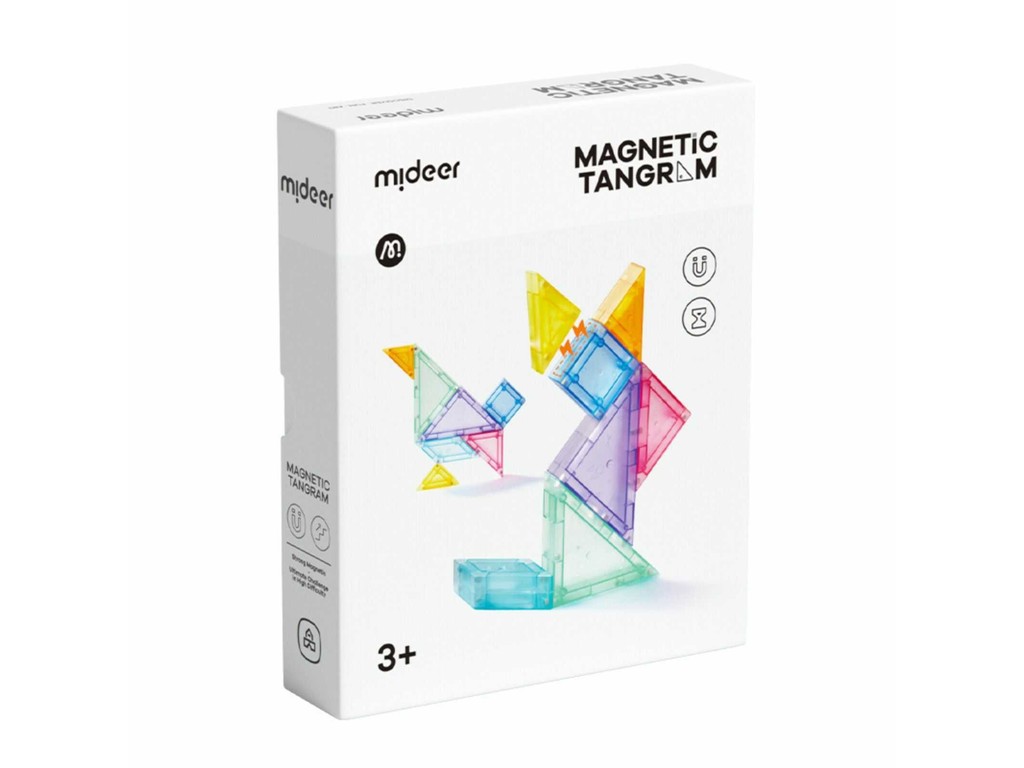 Joc Tangram Magnetic, 7 piese magnetice, clepsidră și 100 modele puzzle