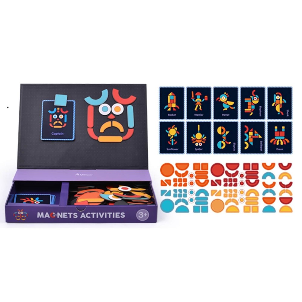 Joc Tangram Magnetic, Educativ Stem, Carte Magnetică cu Activități 4