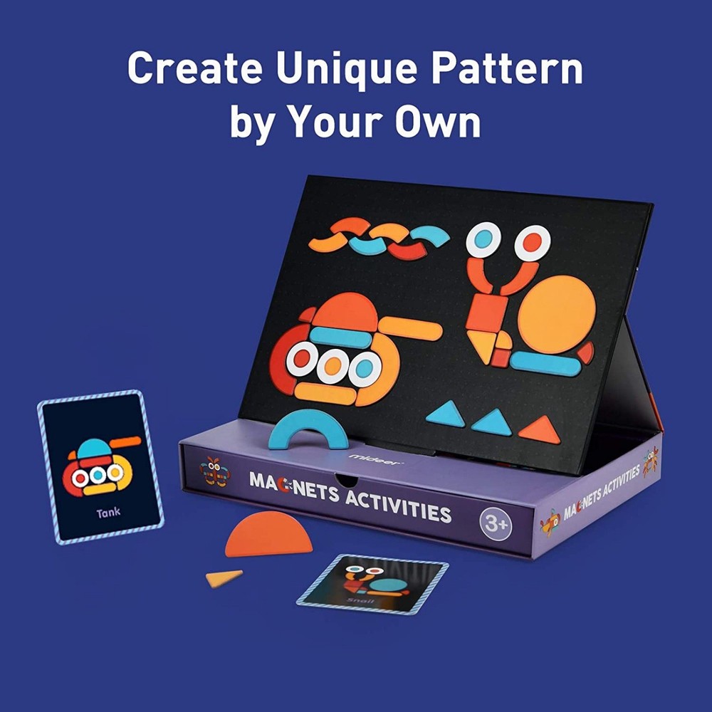 Joc Tangram Magnetic, Educativ Stem, Carte Magnetică cu Activități 5