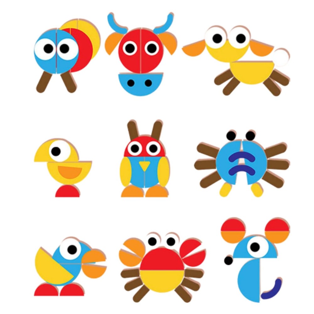 Joc Tangram Puzzle Montessori cu 39 piese 3