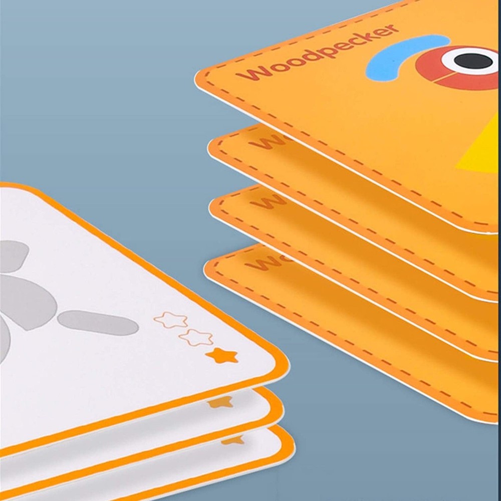 Joc Tangram Puzzle Montessori cu 39 piese 6