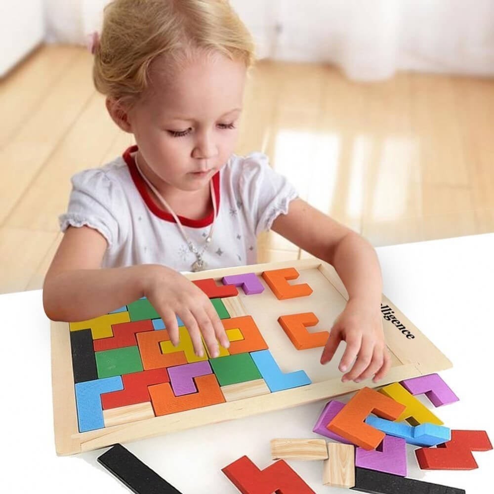 Joc Tetris din Lemn, Joc Educativ de Logică și Strategie pentru Copii 2
