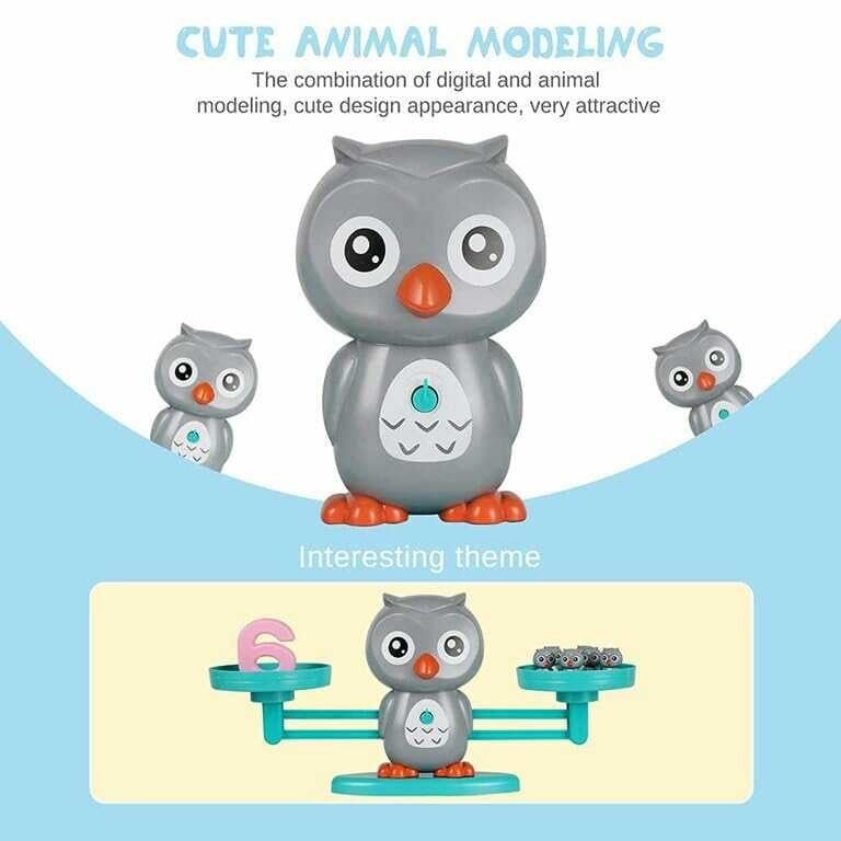 Jucarie Bufnita tip Balanta Invatam Matematica, Jucarie Educativa STEM, Set 60 Piese 4