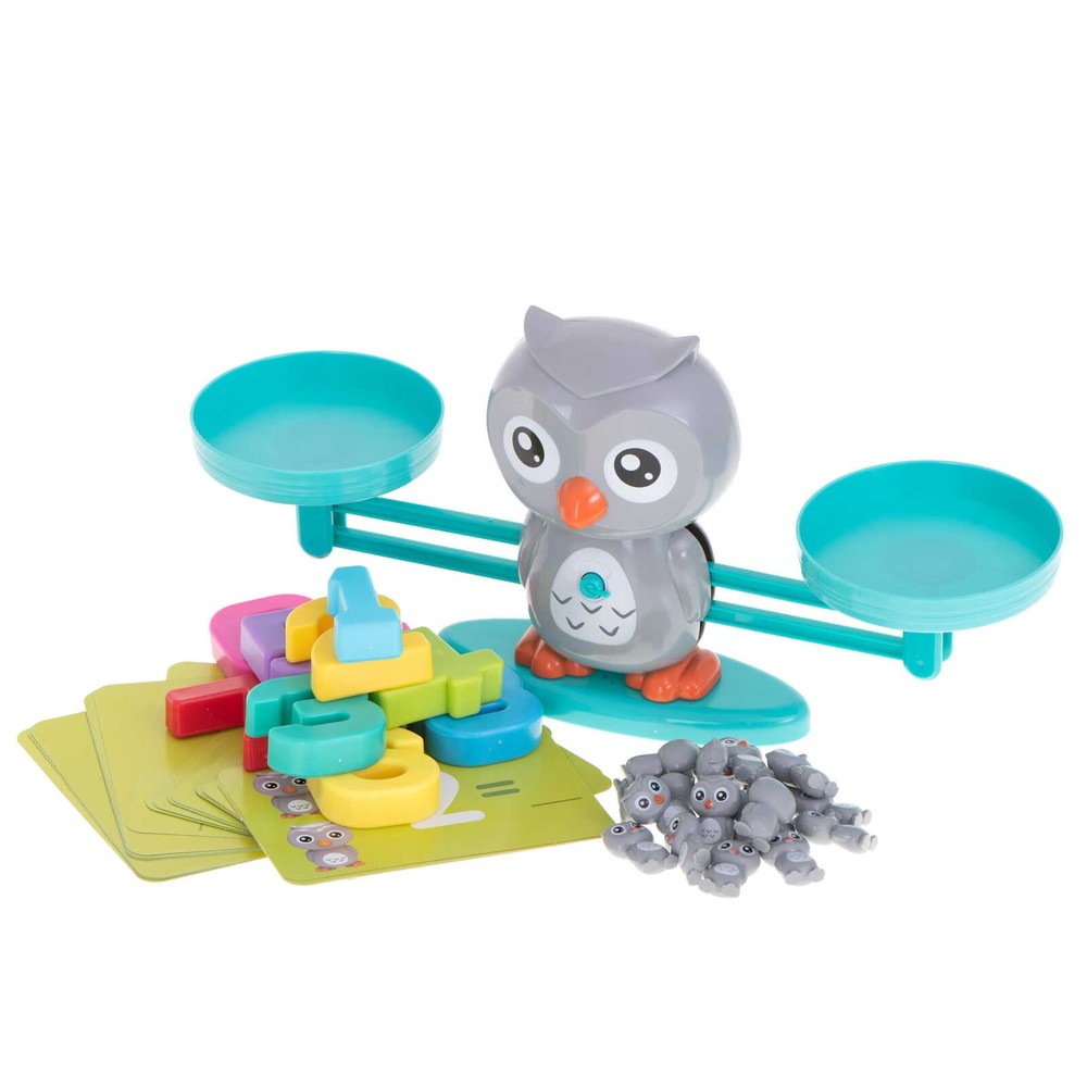 Jucarie Bufnita tip Balanta Invatam Matematica, Jucarie Educativa STEM, Set 60 Piese 9