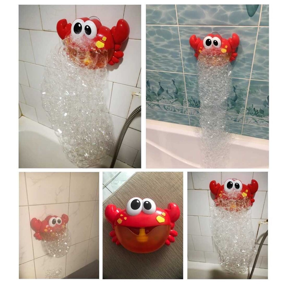 Jucărie de baie pentru copii, Crab cu baloane de săpun și muzică, 15 x 23 cm 3
