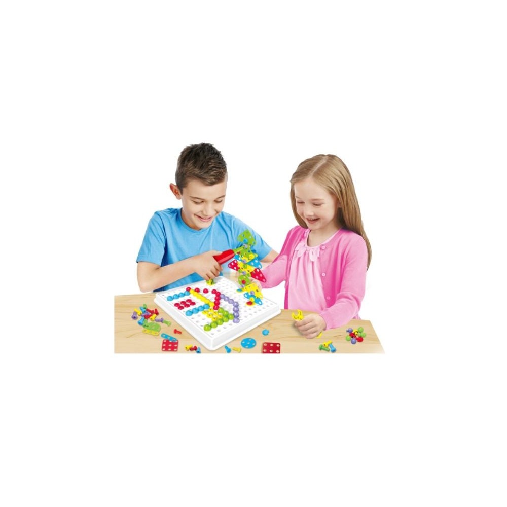 Jucărie educativă și interactivă, set bormașină cu 237 piese, cadou pentru copii cu vârsta cuprinsă între 3-10 ani, Multicolor 4