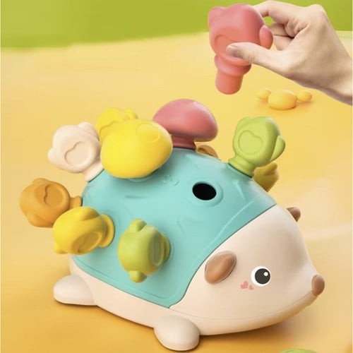 Jucărie îndemânare, motricitate și sortare pentru bebeluși, Ariciul cu țepi colorați, 19 x 18 x 12 cm, multicoloră 2