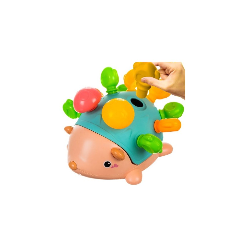 Jucărie îndemânare, motricitate și sortare pentru bebeluși, Ariciul cu țepi colorați, 19 x 18 x 12 cm, multicoloră 3