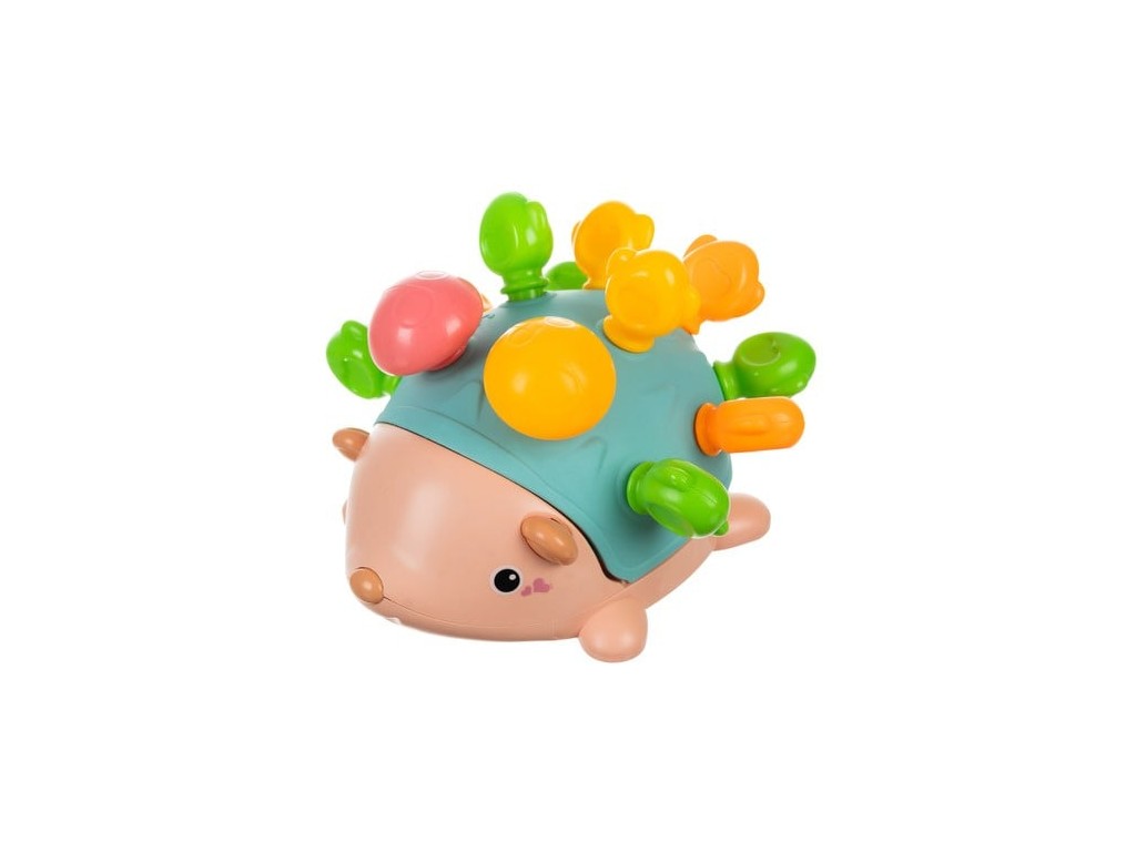 Jucărie îndemânare, motricitate și sortare pentru bebeluși, Ariciul cu țepi colorați, 19 x 18 x 12 cm, multicoloră