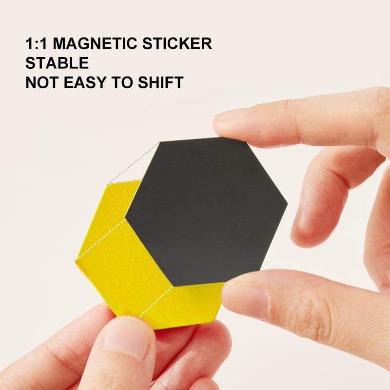 Kit magnetic educativ 250 piese cu tablă, clepsidră și ghid 240 modele, Tangram 3+ 2