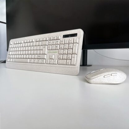 Kit tastatură și mouse fără fir Tellur Green, 2.4GHz, nano receiver, crem 2