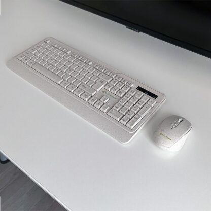 Kit tastatură și mouse fără fir Tellur Green, 2.4GHz, nano receiver, crem 3