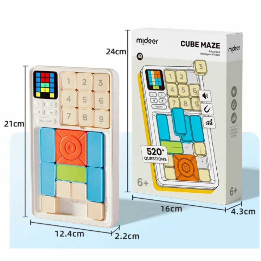 Klotski Cube Maze, Joc de Inteligență cu AI Integrat, de Gândire Logică, Boardgame, Puzzle Avansat cu Piese și Blocuri Magnetice 12