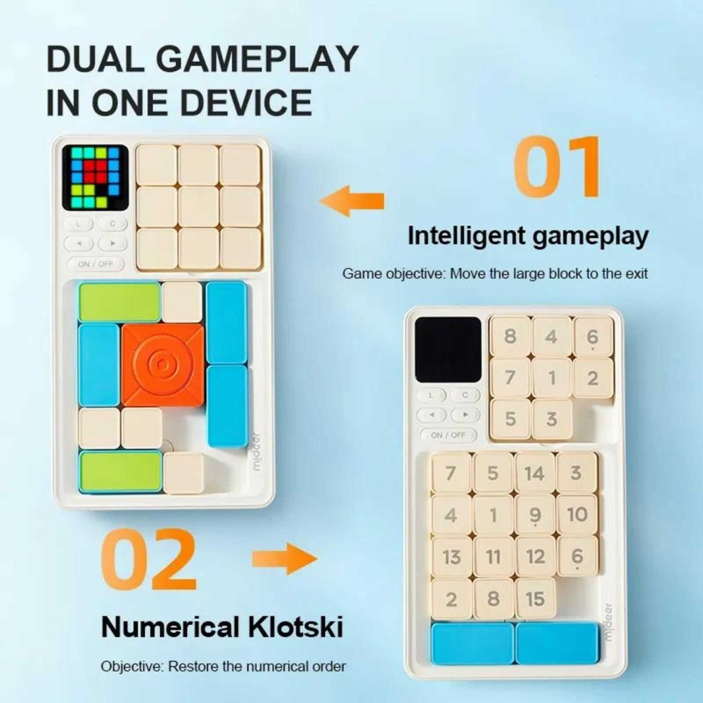 Klotski Cube Maze, Joc de Inteligență cu AI Integrat, de Gândire Logică, Boardgame, Puzzle Avansat cu Piese și Blocuri Magnetice 3