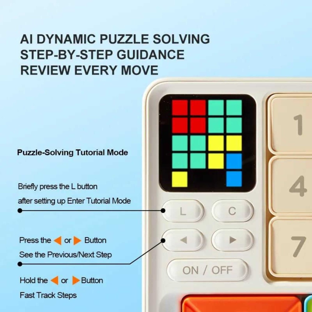 Klotski Cube Maze, Joc de Inteligență cu AI Integrat, de Gândire Logică, Boardgame, Puzzle Avansat cu Piese și Blocuri Magnetice 4