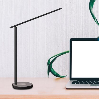 Lampă de birou WiFi Tellur Smart, 12W, lumină albă, caldă, Qi 10W, USB 10W, reglabilă, alb 3
