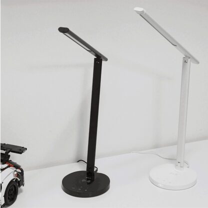 Lampă de birou WiFi Tellur Smart, 12W, lumină albă, caldă, Qi 10W, USB 10W, reglabilă, alb 8