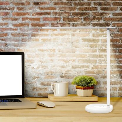 Lampă de birou WiFi Tellur Smart, 12W, lumină albă, caldă, Qi 10W, USB 10W, reglabilă, alb 9