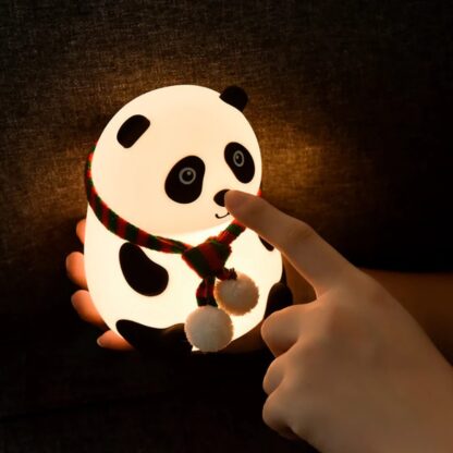 Lampă de noapte pentru copii, silicon, reincarcabilă, Panda 6