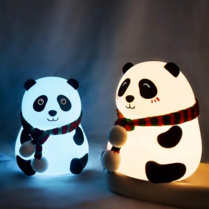 Lampă de noapte pentru copii, silicon, reincarcabilă, Panda 7