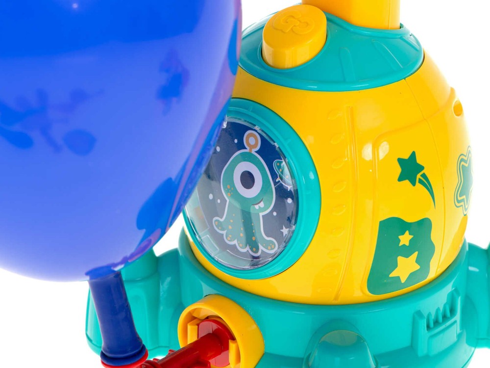 Lansator de mașini cu balon, vehicul spațial pentru copii Space Ship, Jucărie interactivă cu 2 mașinuțe și 10 baloane 10