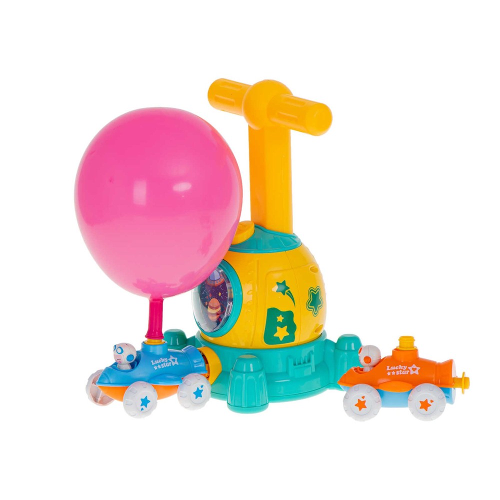 Lansator de mașini cu balon, vehicul spațial pentru copii Space Ship, Jucărie interactivă cu 2 mașinuțe și 10 baloane 4