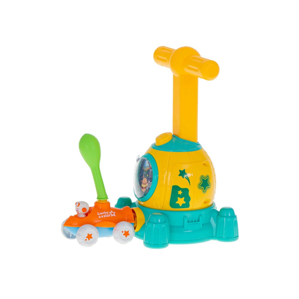 Lansator de mașini cu balon, vehicul spațial pentru copii Space Ship, Jucărie interactivă cu 2 mașinuțe și 10 baloane 6