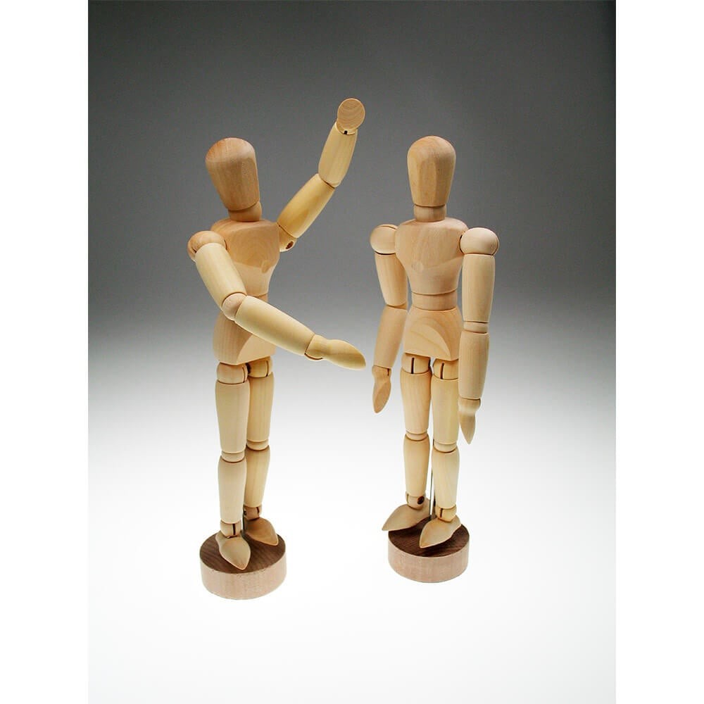 Manechin din lemn de ienupăr, 15 cm 2