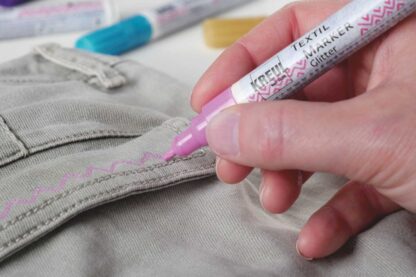 Marker pentru textile Glitter Kreul, vârf Mediu 1