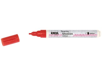 Marker pentru textile Glitter Kreul, vârf Mediu red