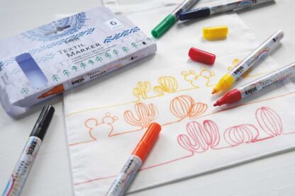 Marker pentru textile Kreul vârf Fin 6 buc/set 3