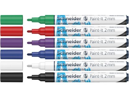 Marker cu vopsea acrilică Paint-It 310 2 mm Schneider 6 buc/set 1 2