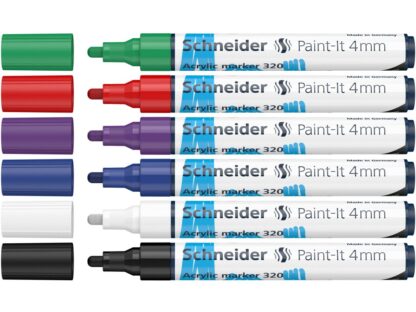 Marker cu vopsea acrilică Paint-It 320 4 mm Schneider 6 buc/set 1 2