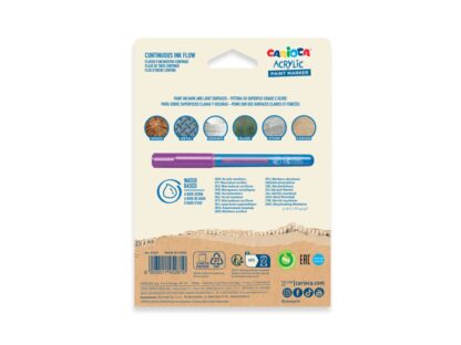 Marker cu vopsea acrilică și vârf pensulă Carioca 10 buc/set 2